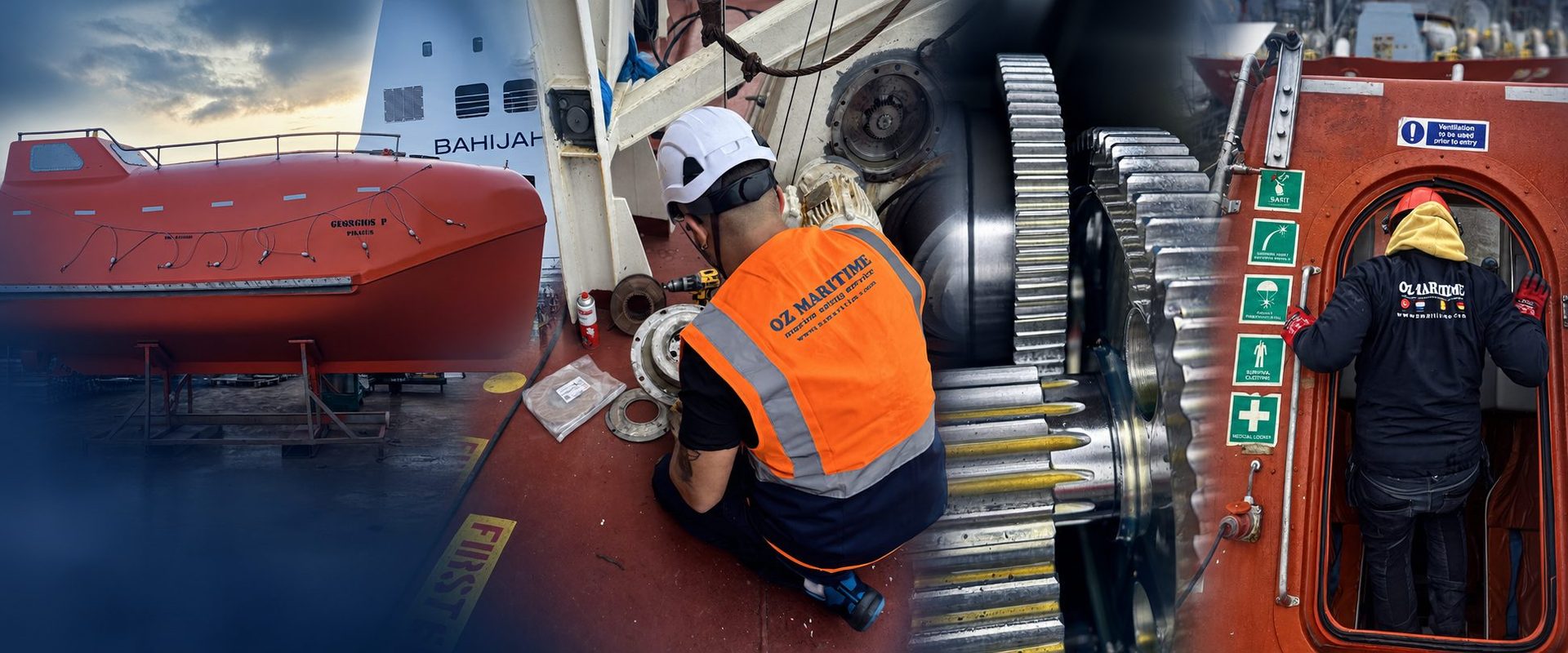 Lifeboat, davit and winch service — OZ Maritime
