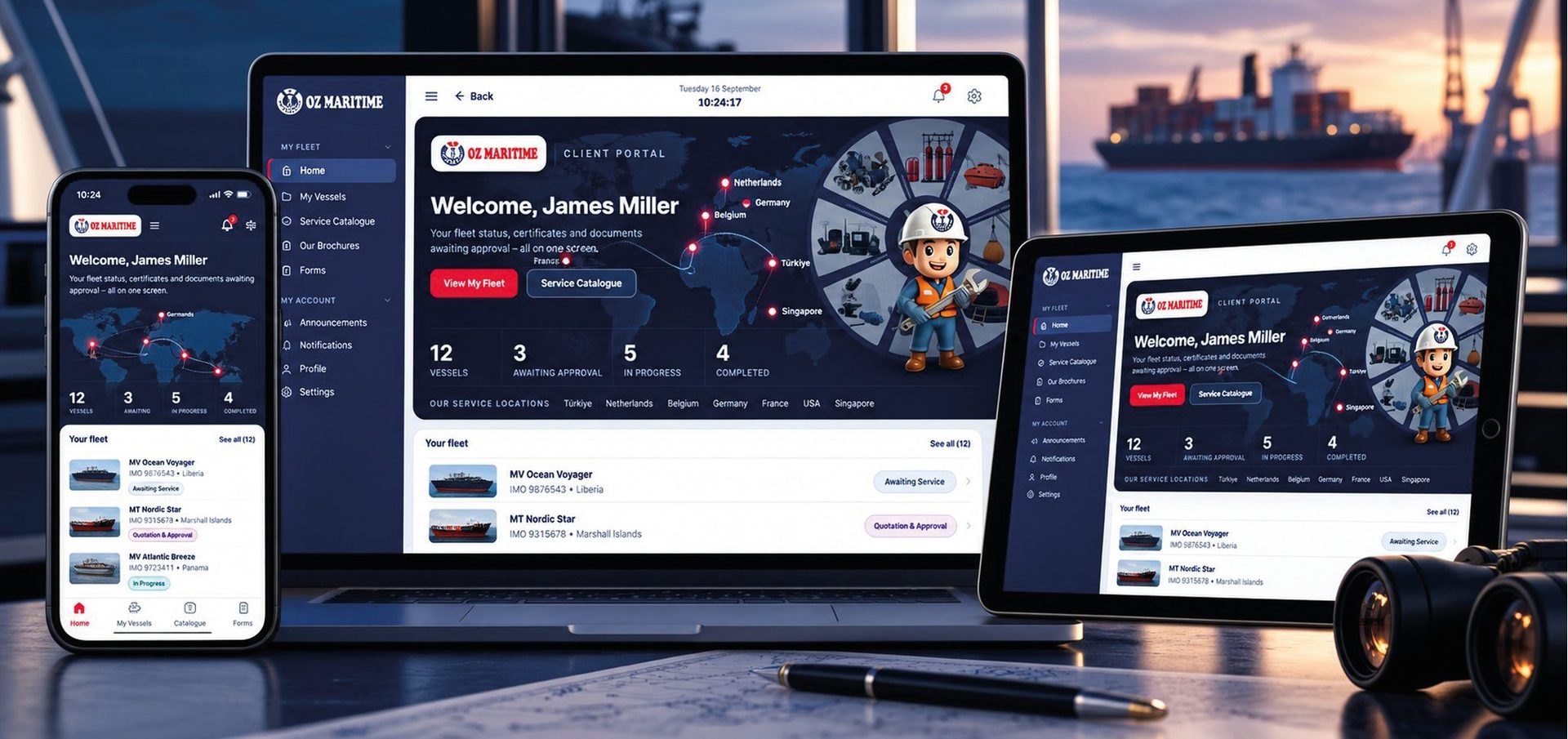 Customer portal — OZ Maritime