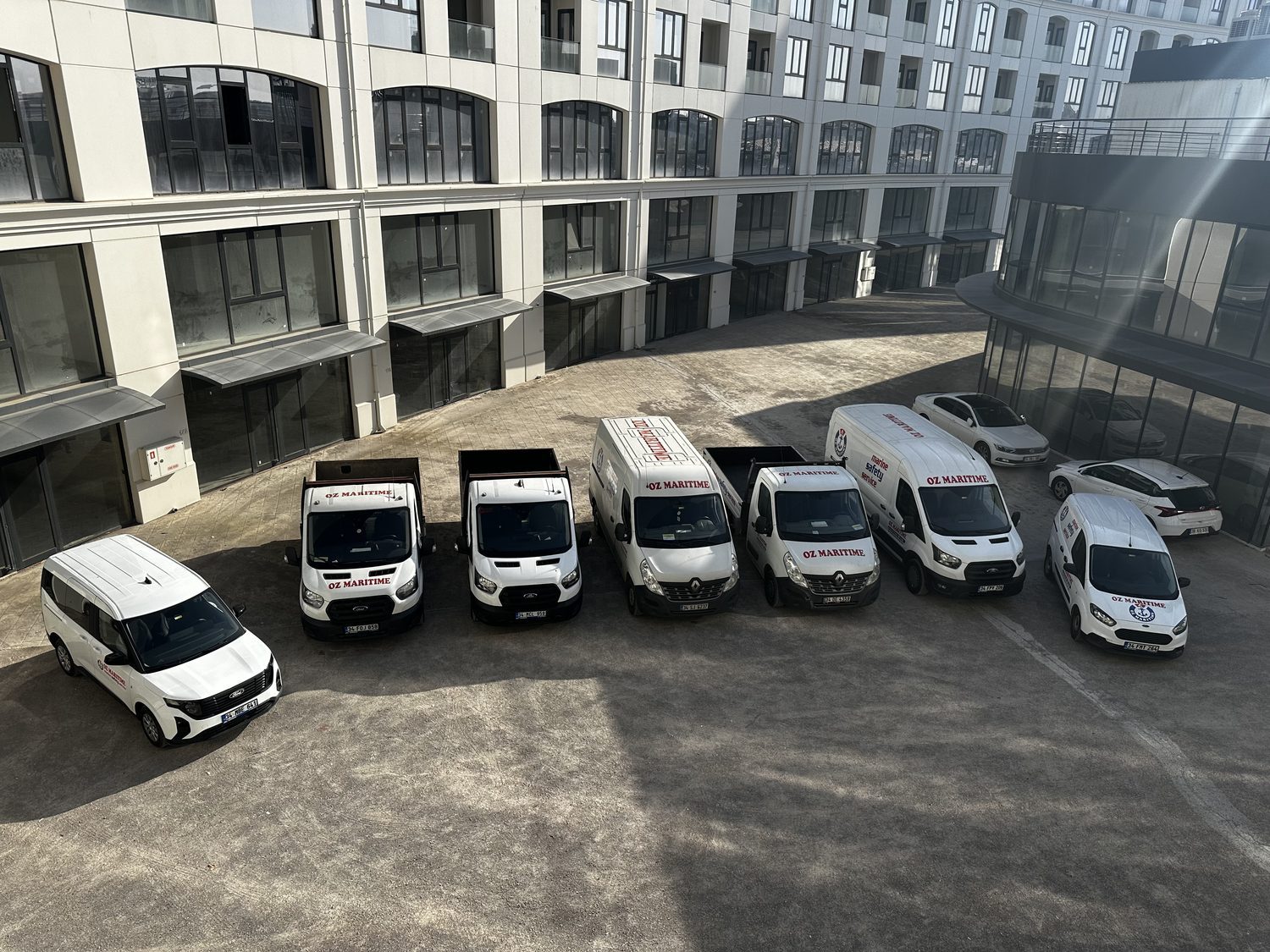 OZ Maritime service vehicles outside the company facilities