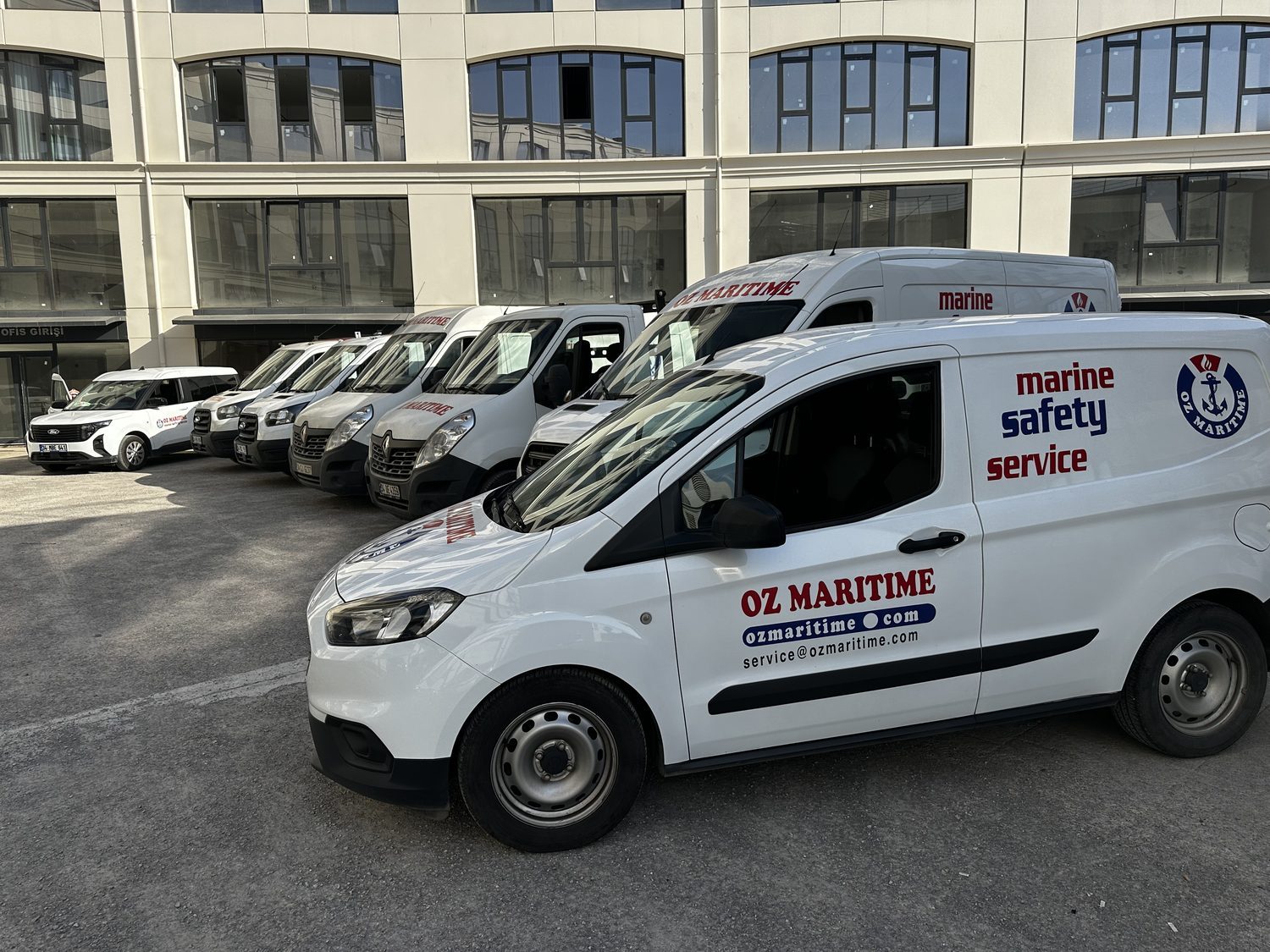 OZ Maritime service vehicles ready for attendance