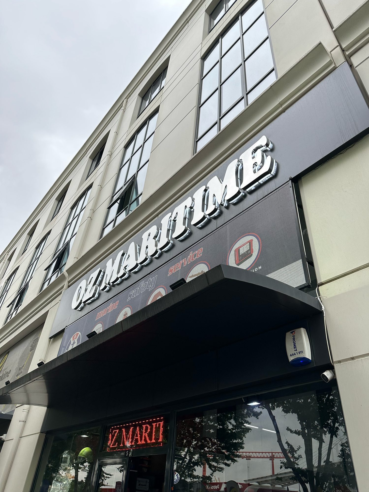 A second view of the OZ Maritime office frontage