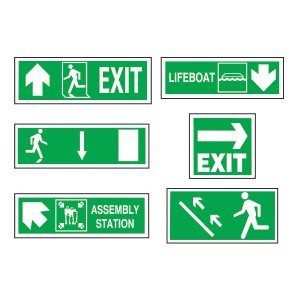 Escape Route, Exit and Assembly Station Signs