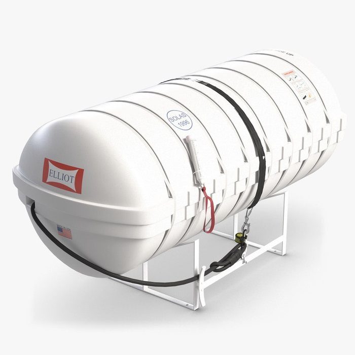 Liferaft in GRP Container with Cradle