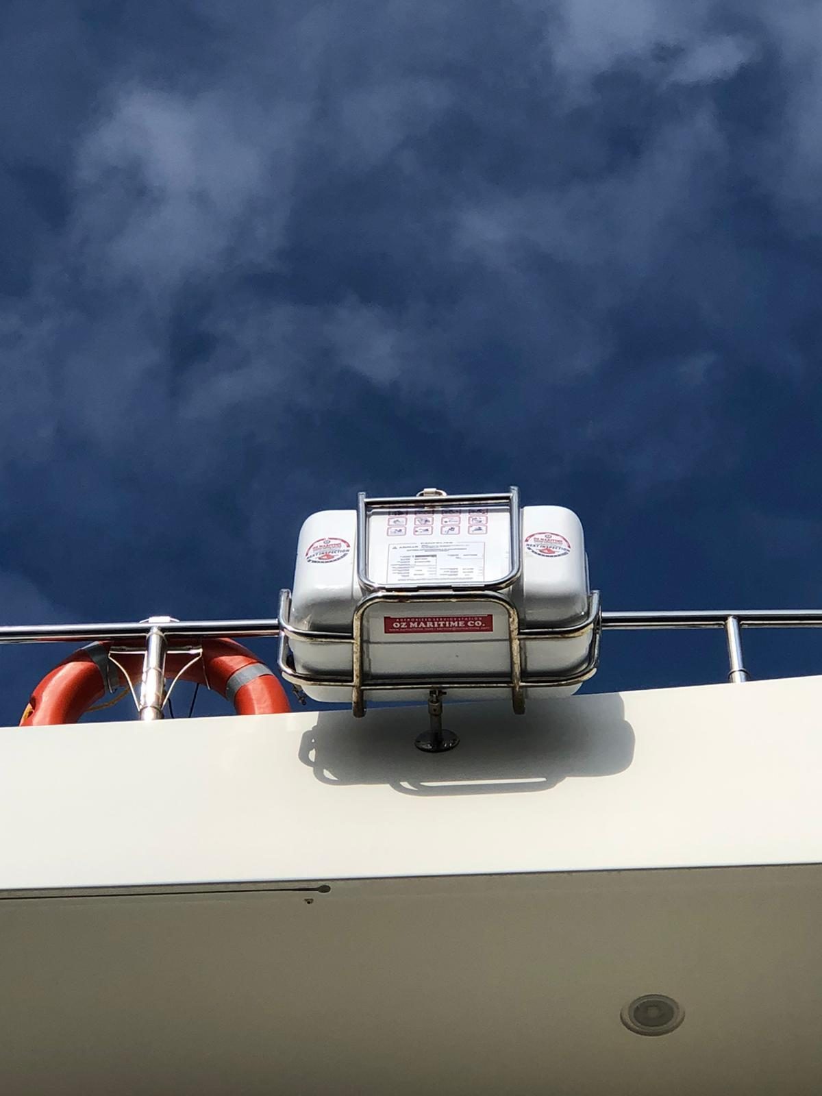 Marine life-saving equipment installed on a yacht